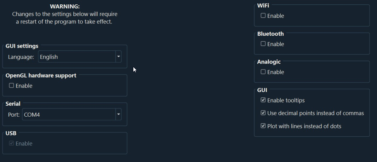 Preferences detail showing interface options and the About area used to find the installed version